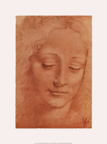 Testa di Giovinetta in Red - Leonardo Da Vinci Painting